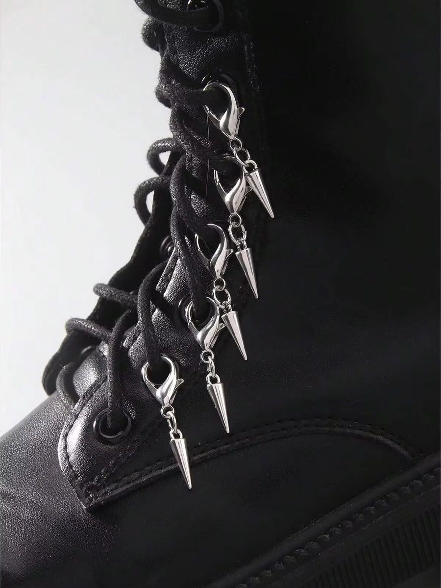 ROMWE 5pcs Gothic Retro Rivet Shoe Decorations, Suitable For Boots, Halloween